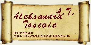 Aleksandra Tošević vizit kartica